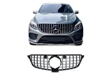 Front grille for Mercedes-Benz GLE C292 (15-) coupe, black + chrome