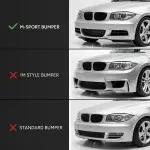 WR Front Bumper Lip for BMW E82 / E88 with M-Sport, glossy black