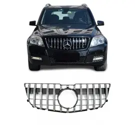 Front grille for Mercedes-Benz GLK X204 (12-15), black + chrome 