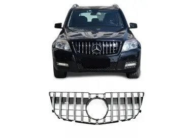 Front grille for Mercedes-Benz GLK X204 (12-15), black + chrome 