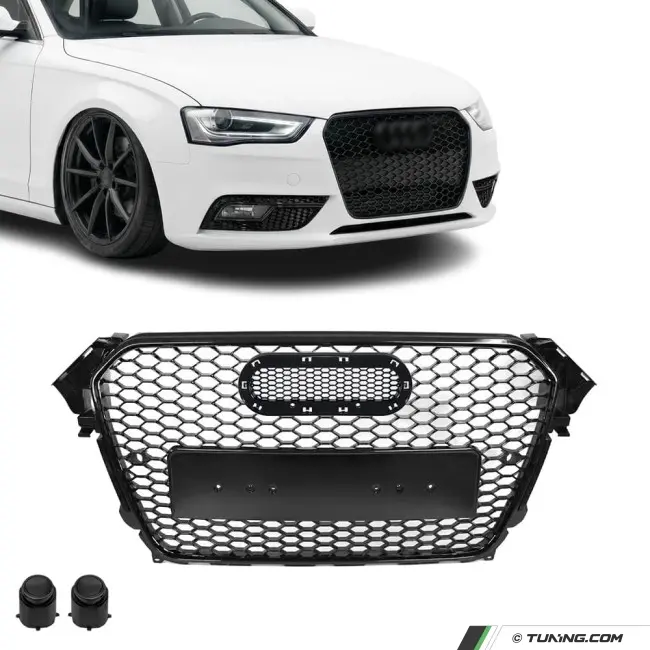 RS-style Front Grille for Audi A4 B8.5 / S4 B8.5 (12-15), glossy black