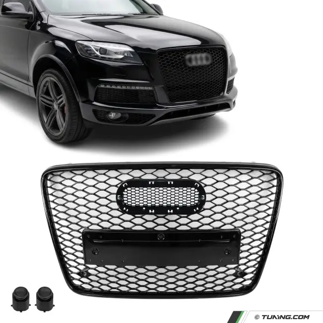 RS-style Front Grille for Audi Q7 4L (06-15), glossy black