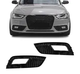 RS-style Fog Light Grille / Covers set for Audi A4...