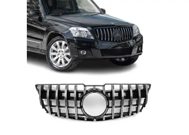 Panamericana GT-style Front Grille for Mercedes GLK X204 (08-12) pre-facelift, black + chrome