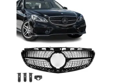 Diamond Front Grille for Mercedes W212 / S212 facelift (13-16), black + chrome