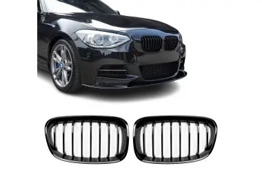 Front Kidney Grille set for BMW F20 / F21 (11-15) PRE-LCI, glossy black