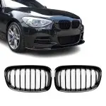 Front Kidney Grille set for BMW F20 / F21 (11-15) PRE-LCI, glossy black