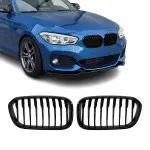 Front Kidney Grille set for BMW F20 / F21 (15-19) LCI, glossy black