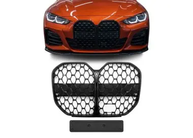 Front Kidney Grille for BMW G26 Gran Coupe with standard distronic (without Driving Assistant Pro), glossy black