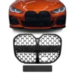 Front Kidney Grille for BMW G26 Gran Coupe with standard distronic (without Driving Assistant Pro), glossy black