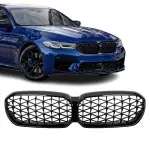 Diamond Kidney Grille for BMW G30 / G31 / F90 LCI (20-23), glossy black