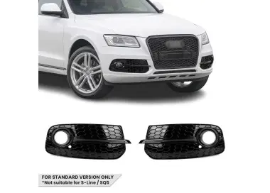 RS-style Fog Light Grille set for Audi Q5 8R facelift (12-17) standard version, black
