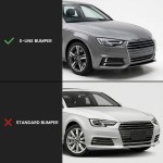 Fog Light Grille / Covers set for Audi A4 B9 (15-19) S-Line, without distronic, black + chrome
