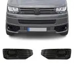 Front Lower Grille / Fog Light Trims set for VW T5.1 (09-14) with Sportline front Lip, glossy black