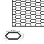 Universal mesh Grille for Bumpers, V1, honeycomb, ABS plastic, 120x40 cm