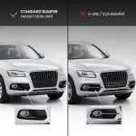 RS-style Front Central + Fog Light Grille set for Audi Q5 8R facelift (12-17) standard version, glossy black