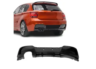 Performance Rear Bumper Diffuser for BMW F20 / F21 PRE-LCI (11-15) with M-Pack, glossy black