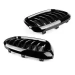Kidney Grille set for BMW G01 X3 / G02 X4 (18-21), glossy black