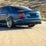 E63 style trunk spoiler for Mercedes W211, glossy black