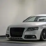 RS-style Fog Light Grille, Covers for Audi A4 B8 (08-12) with standard bumper, glossy black