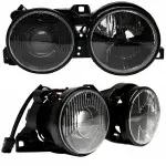 Headlights with lenses for BMW E30 (84-94), smoked 