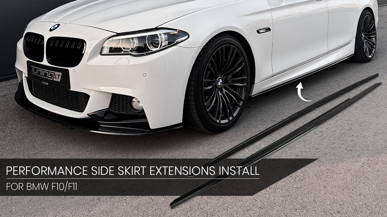 OUR PERFORMANCE SIDE SKIRT EXTENSIONS FOR BMW F10 / F11 INSTALLED (VIDEO)