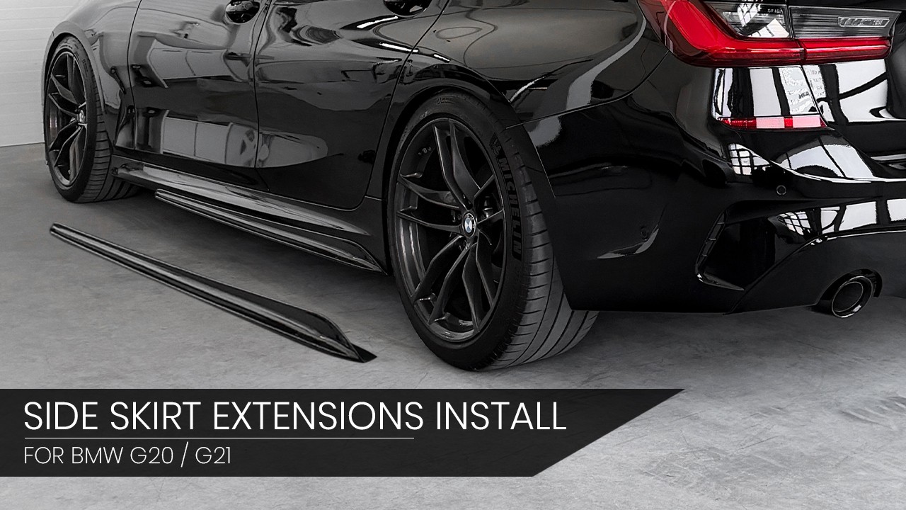 OUR PERFORMANCE SIDE SKIRT EXTENSIONS FOR BMW G20 / G21 INSTALLED (VIDEO)
